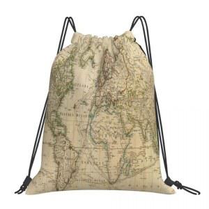 빈티지 세계지도 1800 남성용 백팩 스트링 배낭 스포츠