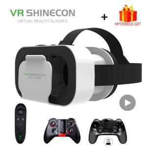 VR 헤드셋 고글 안경 기기 Shinecon Casque 가상 현실 3D 헬멧 안드로이드 스마트폰 비아 모바일