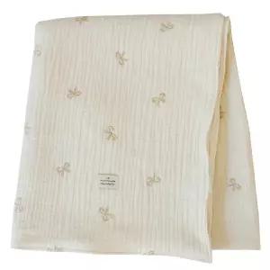 [롯데백화점]머쉬룸메이트 골드 리본 6중거즈 블랭킷 신생아사이즈