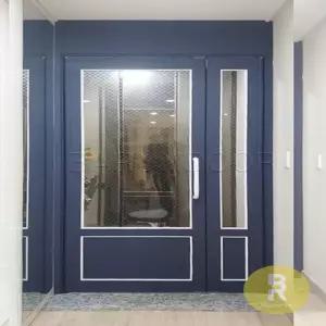 15번 비대칭양개스윙중문 고시형 로열블루 브론즈망입(부식)강화유리