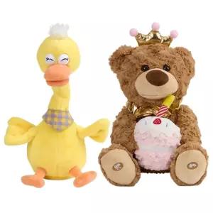 영유아 호기심 춤추고 말하는 오리 곰인형 2종 4세 패브릭 정서발달 유치원 3세