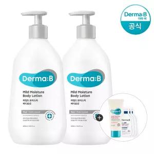 [공식] 더마비 마일드 모이스처 바디로션 400ml x2개+(랜덤견본)튜브+3매