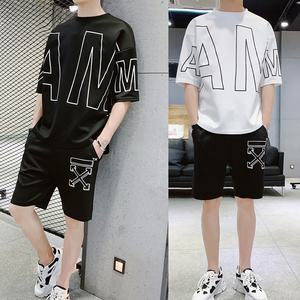 제이피엠 남자 여름 트레이닝복 세트 상하의세트 프린팅 운동복 루즈핏 오버핏 반팔 반바지 TS10