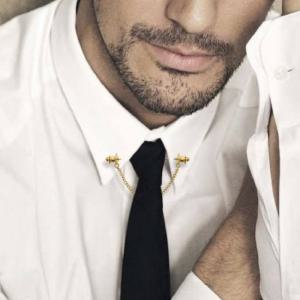 셔츠 카라 핀 넥타이 클립 뱃지 옷핀 와이셔츠 브로치 고정 남자 남성 체인