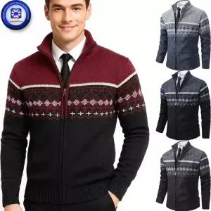 남성 가을겨울 NORDIC 노르딕 스탠드카라 밍크기모퍼 그라데이션 집업 점퍼 기모 블루종 방풍 보온 4칼라 /4