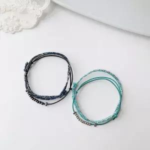 /하네진 [핸드메이드]1+1 소원팔찌 + 가죽팔찌2 실팔찌 매듭팔