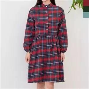 [오노마] ONM 여성 체크 원피스 팔목셔링 앞단추 오픈 데일리룩 (S8055827)