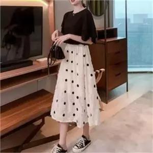 [오노마] ONM 데일리 이중소매 티셔츠 도트스커트 투피스 세트 여 (S8056335)
