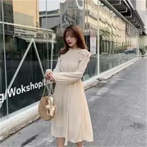 [오노마] ONM 프릴 쉬폰 롱 원피스 가벼운 입기편한 여성 데일리룩 (S8117875)