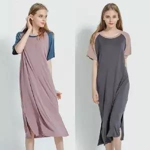 [오노마] ONM (가디언블루) 나그랑모달 반팔 원피스잠옷 홈웨어 4색 (S8759213)