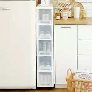 보노하우스 모던 슬림 틈새 서랍장 5단 플라스틱 수납장 (바퀴별매)