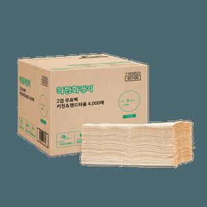 [키친타올] 착한화장지 무표백 프리미엄 2겹 키친타월핸드타월 4,000매