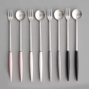 [텐바이텐]국산 에펠 실버 롱티스푼 롱포크 세트 1p