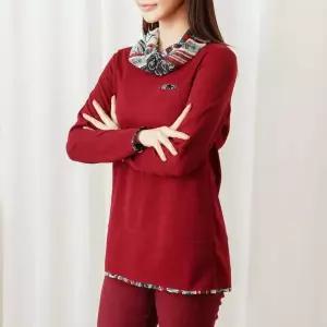 [까르죠아]스카프 폴라 롱 블라우스 빅사이즈 티셔츠 미시 여성 중년 마담 엄마옷 50대 60대 겨울 가을