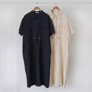 [강물처럼]빅사이즈사랑해요 K213L208 스트링반팔카라롱원피스 LY (S8905097)