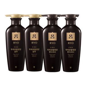 려 진생보 두피 모발 영양 샴푸 400ml 2개 + 컨디셔너 400ml 2개