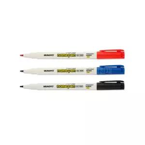 문교 단색 네임펜 12개입 . 검정 빨강 파랑 네임펜 중간글씨 둥근닙