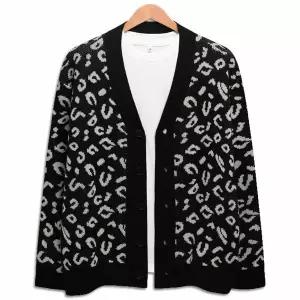 [하프클럽/탑보이]레오파드 패턴 오버핏 가디건 (NL059)