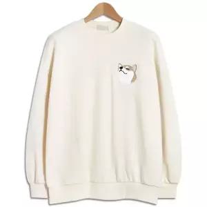 [하프클럽/탑보이]미니시바 자수 오버핏 기모 맨투맨 (IN075)