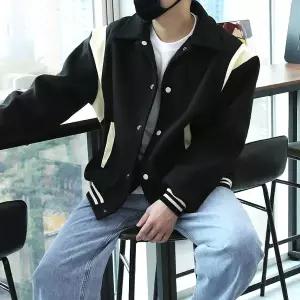 [우기브로]WWF 남자 빅사이즈 카라 바시티 울 점퍼