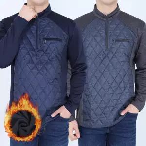 꽃중년 겨울 등산티셔츠 작업복 상의 패딩 기모 집업 빅사이즈