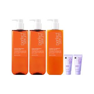 미쟝센 퍼펙트 세럼 샴푸 오리지널 680ml, 2개+컨디셔너 680ml, 1개+증정(매직스트레이트 트리트먼트 31ml, 2개)