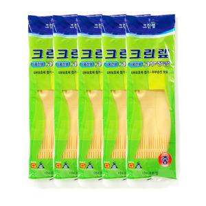 크린랩 식품전용 라텍스 미색 고무장갑 (중) 5켤레