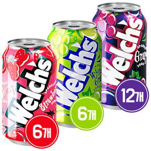 웰치스 355ml 포도 12캔 + 청포도 6캔 + 딸기 6캔