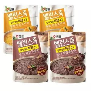 샘표 밸런스죽 420g 4개/통팥 늙은호박죽 동지 찹쌀통팥죽/영양죽 간편죽 식사대용 맛있는 한끼식사