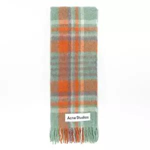 [아크네스튜디오](당일) 23FW 아크네 스튜디오 타탄 체크 오렌지 블루 엑스트라 라지 머플러 CA0236 DIJ