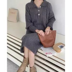 [오노마] ONM F007059_단추 골지 카라니트 원피스 (S12513148)