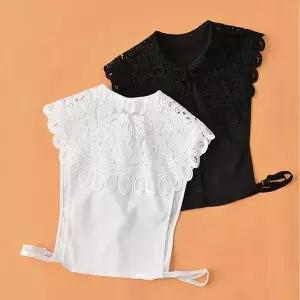 [오노마] ONM 여성 빅카라 페이크 넥카라 펀칭 레이스 레이어드 (S11882191)