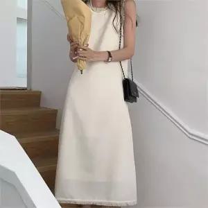 [오노마] ONM 민소매 롱원피스 A라인 핏 뒷지퍼 체형커버 바캉스 (S9718115)