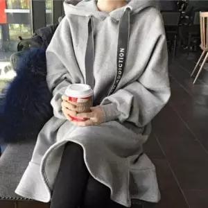 [오노마] ONM 레터링끈 그레이 포인트 후드 원피스 (S12074606)