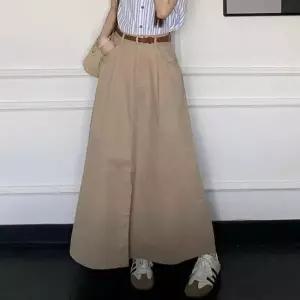 [오노마] ONM 앞트임 코튼 체형커버 A라인 롱 스커트 치마 벨트세트 (S10683195)