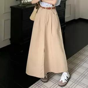 [오노마] ONM 뒷밴딩 롱스커트 벨트 세트 A라인 앞트임 양옆 핀턱 (S10683203)