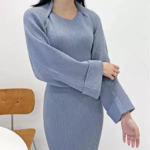 [오노마] ONM  여성 니트 원피스 볼레로 세트 골지 롱 원피스 (S11577923)