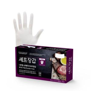 유니랩 니트릴 요리용 셰프장갑 화이트 100매입