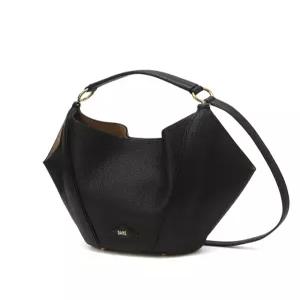 닥스 액세서리 24FW [TULIP] 튤립 블랙 가죽 호보백 M DCBA4F011BK