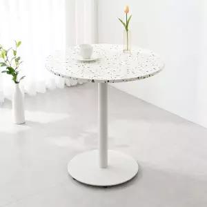 [공간미가구]테라조 700 원형 사각 식스 화이트 인테리어 테이블