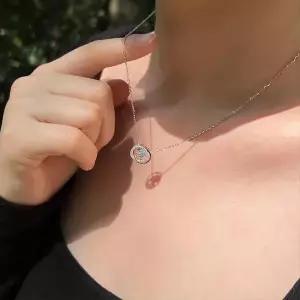 /신상오픈런 렙리올 미들 체인 네크리스 크로스 여성 다이아