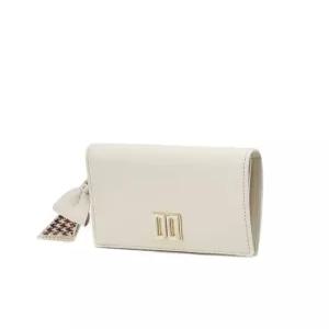 닥스 액세서리 24FW [스테디셀러] [DD RIBBON] 아이보리 DD로고 소가죽 반지갑 DCWA4F341IV