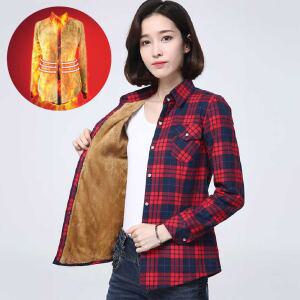 여성 기모셔츠 슬림핏 융털안감 체크 남방 셔츠 융털 남방셔츠 6컬러