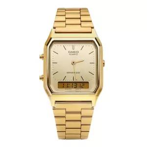 남녀공용 Analog Digital Square 메탈 손목 시계 AQ 230GA 9DHDF)