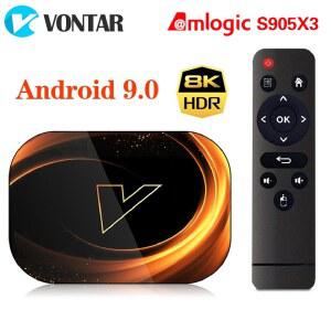 셋톱 박스 VONTAR X3 4GB 32GB 8K TV 안드로이드 9 스마트 TVBOX 0 Amlogic S905X3 와이파이 1080P BT 4K 셋톱박스 미디어 플레이어