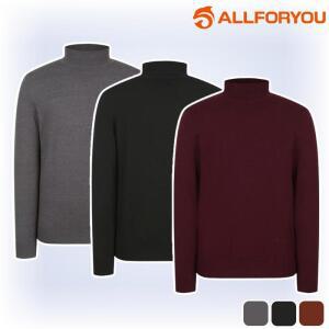 올포유 니트 티셔츠 목티 터틀넥 긴팔 신축성 남성
