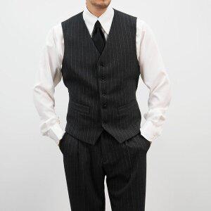 [osjarak]남자 겨울 스트라이프 정장베스트 허리비조 버튼 조끼_P378748135