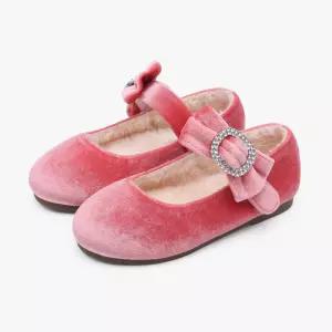 [키펀트] 쥬얼리 스트랩 여아 털 구두