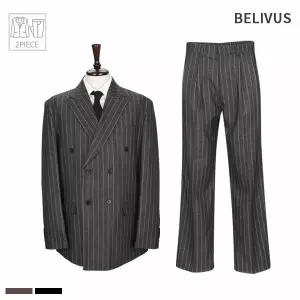 빌리버스 남자 투피스 정장 더블 자켓 블레이저 투턱 슬랙스 셋업 BIT208