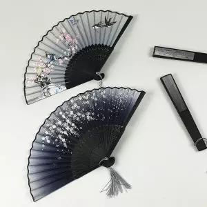 [하프클럽/셀러허브_여성트랜드패션]부채 매화꽃 합죽선 전통 매화 흑색